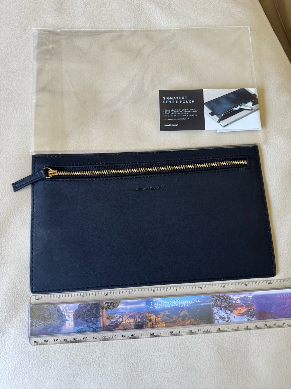 4 for$40❣️Russell and Hazel Signature Pencil Pouch — Black and gold